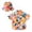 czb# Orange288, variant on CUZIBR Girls Tops Lapel Toddler Short Sleeve Summer Casual Cartoon Prints Gentleman Hawaii Beach Holiday Floral Shirts Hat Set Tee Dailywear,White,12-18 Months
