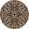 thumbnail image 1 of Ahgly Company Machine Washable Indoor Round Transitional Black Brown Area Rugs, 6' Round, 1 of 7