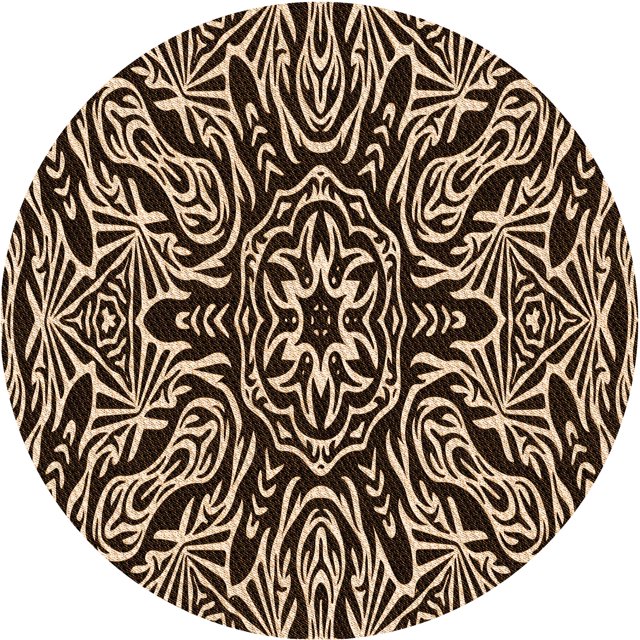 Ahgly Company Tapis Rond Lavable en Machine Intérieur Transitionnel Noir Brun, 3 Pieds Rond