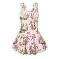 thumbnail image 2 of COEQINE Girls One Piece Swimsuit with Skirt Sleeveless Cute Skirted Bathing Suit Hawaiian Swimwear for Kids 3-4 Years, Summer Swim Dress for Water Play, Easter Bunny Egg Tulip Pink, 2 of 8