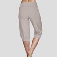 thumbnail image 4 of felwors Summer Pants for Women 2026,Cotton Linen Cropped Pants,Straight Leg Capris Business Ankle Length Chino Trousers (Light Gray, M), 4 of 6