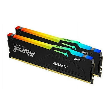 Kingston FURY Beast RGB 32GB (2x16GB) 6000MT/s DDR5 CL36 Desktop Memory | AMD EXPO | Plug N Play | Kit of 2| KF560C36BBE2AK2-32