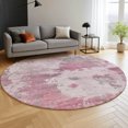 thumbnail image 6 of Addison Rugs Mayfield Premium Machine Washable Transitional Abstract Pink Round Rug, 8' x 8', 6 of 6