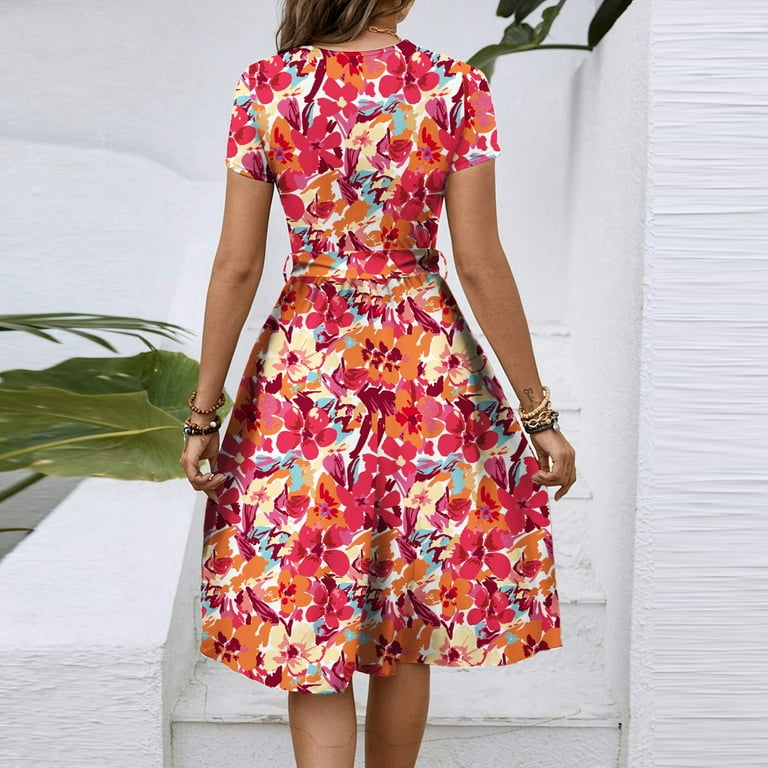 Modern Vintage Retro Flower Dress Modern Vintage Retro Floral