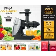 Ninja Cold Press Juicer Pro, Slow Juicer 150W, Total Pulp Control, Quiet Motor, JC100 Cloud Silver