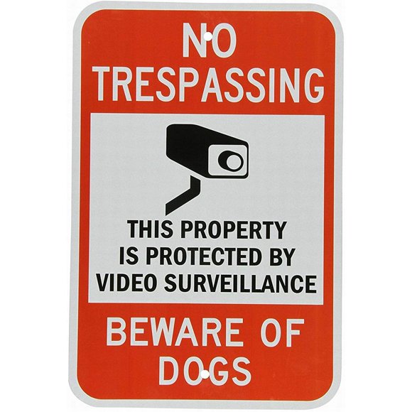 no trespassing beware dog sign