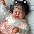 thumbnail image 5 of 19Inch Sleeping Baby Dark Skin pickle in Soft Cloth Body Lifelike Reborn Toddler Hand rooted Hair Baby Girl Doll  Baby, 5 of 6