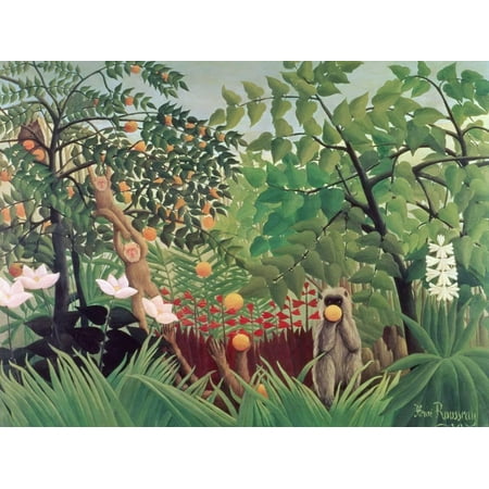 Henri Rousseau Artwork - Exotic Landscape, 1910 Henri Rousseau Modern Botanical Jungle Landscape Print Wall Art By Henri Rousseau