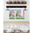 thumbnail image 3 of Easter Rabbbits Kitchen Dish Towels for Drying Dishes Set of 2, Eggs Spring Floral Grass Colorful Wooden Waffle Weave Microfiber Hand Tea Bathroom Towels Quick Dry & Absorbent Towel 15.7x23.6, 3 of 7