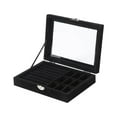 thumbnail image 4 of Organizador de pendientes Yuyangstore soporte para pendientes estuche de almacenamiento de terciopelo joyero para dormitorio negro Sostenedor del pendiente, 4 of 8