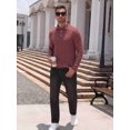 thumbnail image 5 of COOFANDY Long Sleeve Rugby Polo Shirts for Men, Sports Striped Regular Moisture Wicking Dry Fit Golf Shirt, Sizes S-2XL, 5 of 7