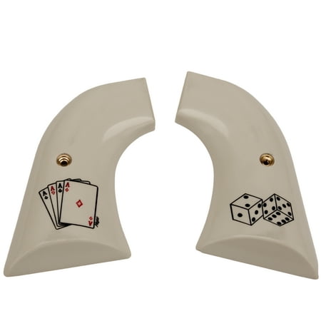 Hogue Scrimshaw Grips Scrimshaw Ivory Polymer Aces, XR3 Blackhawk/Vaquero