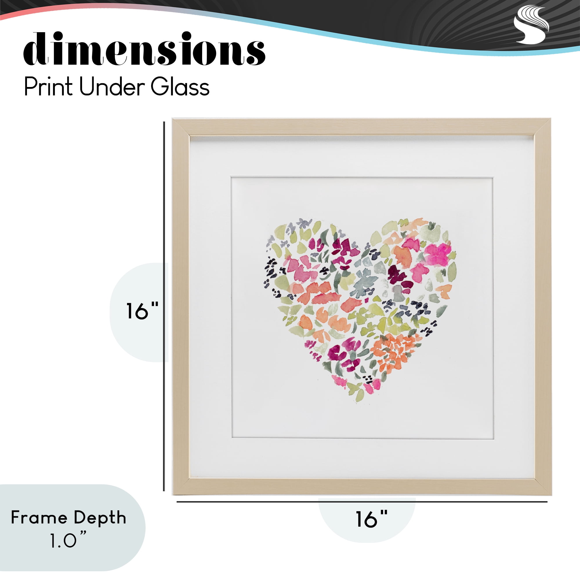 Stupell Industries Blooming Pastel Heart Birch Framed Print Under Glass, design by Lanie Loreth