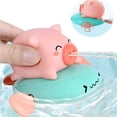 thumbnail image 4 of Juguetes de baño, juguetes de cerdo para nadar, juguetes flotantes para piscina de bebé, juguetes para niños pequeños, niños y niñas brillar Juguete, 4 of 6