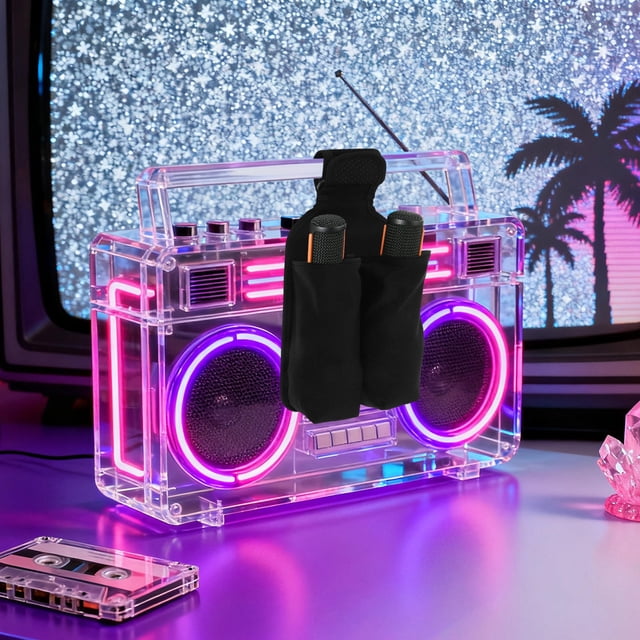 FUTUREORYY Bolsa De Micrófono Para Altavoces Con Doble Bolsillo Y Soporte Antideslizante Para Micrófonos Inalámbricos