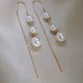 thumbnail image 4 of 2pair  Pearl Drop Earrings Bohemian Women's Earrings Party Gift Alloy Material Delicate Gift, 4 of 4