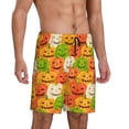 thumbnail image 2 of Honeii Cartoon Pumpkins Print Men's Pajama Sleepwear Shorts - a comfy pajama bottom and lounge short for Relaxed Home Wear-Medium, 2 of 6