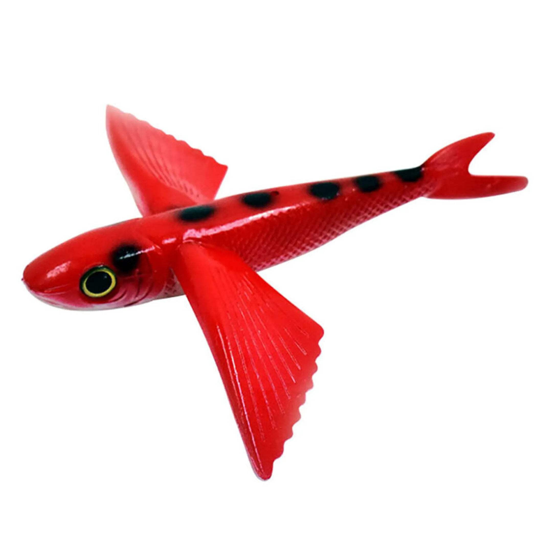 MagBay 8 Inch Flying Fish Lure - Rigged, Black/Silver, For Tuna, Mahi, Wahoo Trolling