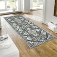 thumbnail image 6 of MeyJey Boho Indoor Hallway Runner Rug 2'x6', Oriental Non Slip Machine Washable Area Rug Distressed Vintage Floor Carpet for Bedroom Kitchen Dinning/Living/Laundry Room, Gray/Brown, 6 of 10