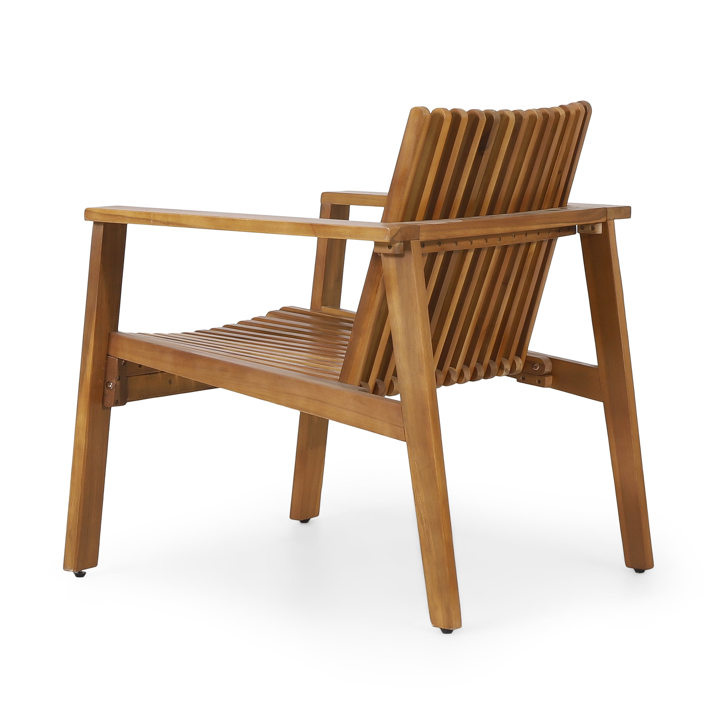 Bryony Acacia Wood Outdoor Slatted Club Chairs Set of 2 Teak Walmart