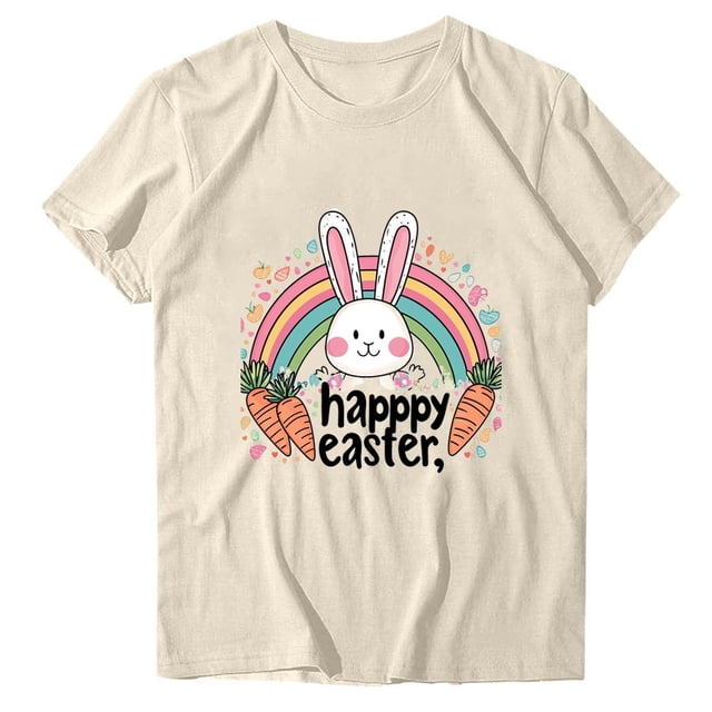 Camisetas de Manga Larga de las Mujeres, Impresión de Pascua Suelto Casual Cuello Redondo Suéter