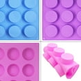 thumbnail image 2 of SENHAI 3Pcs Chocolate Molds, Candy Molds Wax Melt Molds Mini Cylinder Silicone Mold Mini Oreo Molds- Blue, Pink, Purple, 2 of 9