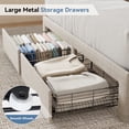 thumbnail image 4 of CONCETTA Queen Size Upholstered Platform Bed, Platform Bed with Headboard and 2 Drawers, Sturdy Modern Wooden & Metal Frame Platform for Mattress Support, No Box Spring Needed,Beige, 4 of 10