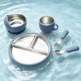 thumbnail image 6 of Lunxisen 1 Pcs Stainless Steel Suction Cup Fork And Spoon Set Toddler Self Feeding Utensils Non Silicone Suction Plate For Mealtime, 6 of 9