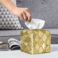thumbnail image 6 of Lsque Mermaid Fish Scale Printed Tissue Box Cover Holder, Facial Paper Organizer Dispenser,Square with Bottom Belt, PVC Leather Decorative Organizer, 6 of 8