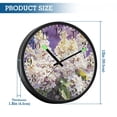 thumbnail image 3 of Voice Activated Clock with Glow Light 12 Inch Large Silent Wall Clock Battery Operated for Home Decor A Cluster Of Lilac Flowers, 3 of 8