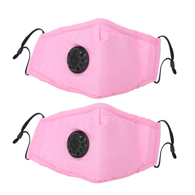 2 protectores bucales unisex antipolvo y antihumedad para adultos con válvula de respiración (rosa, rojo y rosa)