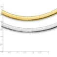 thumbnail image 4 of Gold 14k Two-tone Lt Reversible 8.2mm Omega w/extender Necklace - 16mm- Made In Italy Chain, 4 of 7