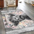 thumbnail image 2 of Area Rugs 2.7'x5', Black Cow Floral Carpet for Living Room Bedroom Dining Room, Grey Ombre Farmhouse Animals Throw Kitchen Rugs Non Slip Washable Rectangle Indoor Outdoor Rugs, 2 of 8