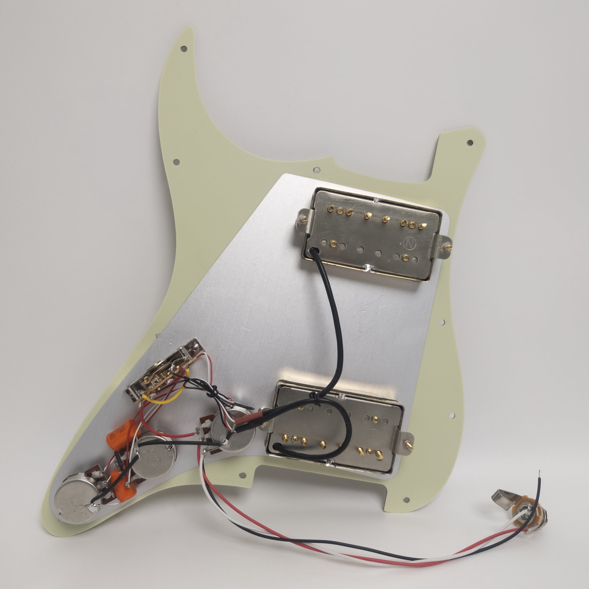 HH Guitar Prewired Loaded Pickguard, with Active Ceramic & Alnico V Humbucker Pickups, Solderless Wiring, for Fender Strat Guitar