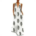 thumbnail image 2 of Robe d'Été Sans Manches Décontractée Col en V Boho Florale pour Femmes Grande Taille, 2 of 6