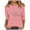 Pink, variant on YUGYXL Womens Three Quarter Sleeve Tshirts Mardi Gras Cute Comfy Printed Clothes Summer Crew Neck Soft Tunic Shirts Celebration Loose Tops Sales