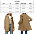 thumbnail image 3 of Dxzfnsa Raincoat Women Waterproof Long Hooded Rain Jacket Trench Coats Windbreaker Travel Jacket Plaid Drawstring Waistband Coats with Pockets S-2XL, 3 of 9