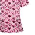 thumbnail image 4 of New Year New You! Snorda Womens Nursing Scrub Tops Valentine's Day Love Heart Printed Working Uniform Short Sleeve V-Neck Workwear Blouse T-shirt with Pockets, 4 of 5