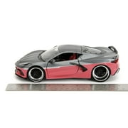 2020 Chevrolet Corvette Gray Metallic and Pink Pink Slips Series 1/24 Diecast Model Car by Jada