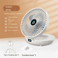 thumbnail image 2 of Household Dual-Use Kitchen Fan,3 Speed Foldable Desk Wall Mount Fan, 90° Adjustable Portable Fan for Bedroom&Kitchen,A,1 * Fan 1 * Data cable 1 * Hook 1 * Instructions in Chinese and English,White, 2 of 6