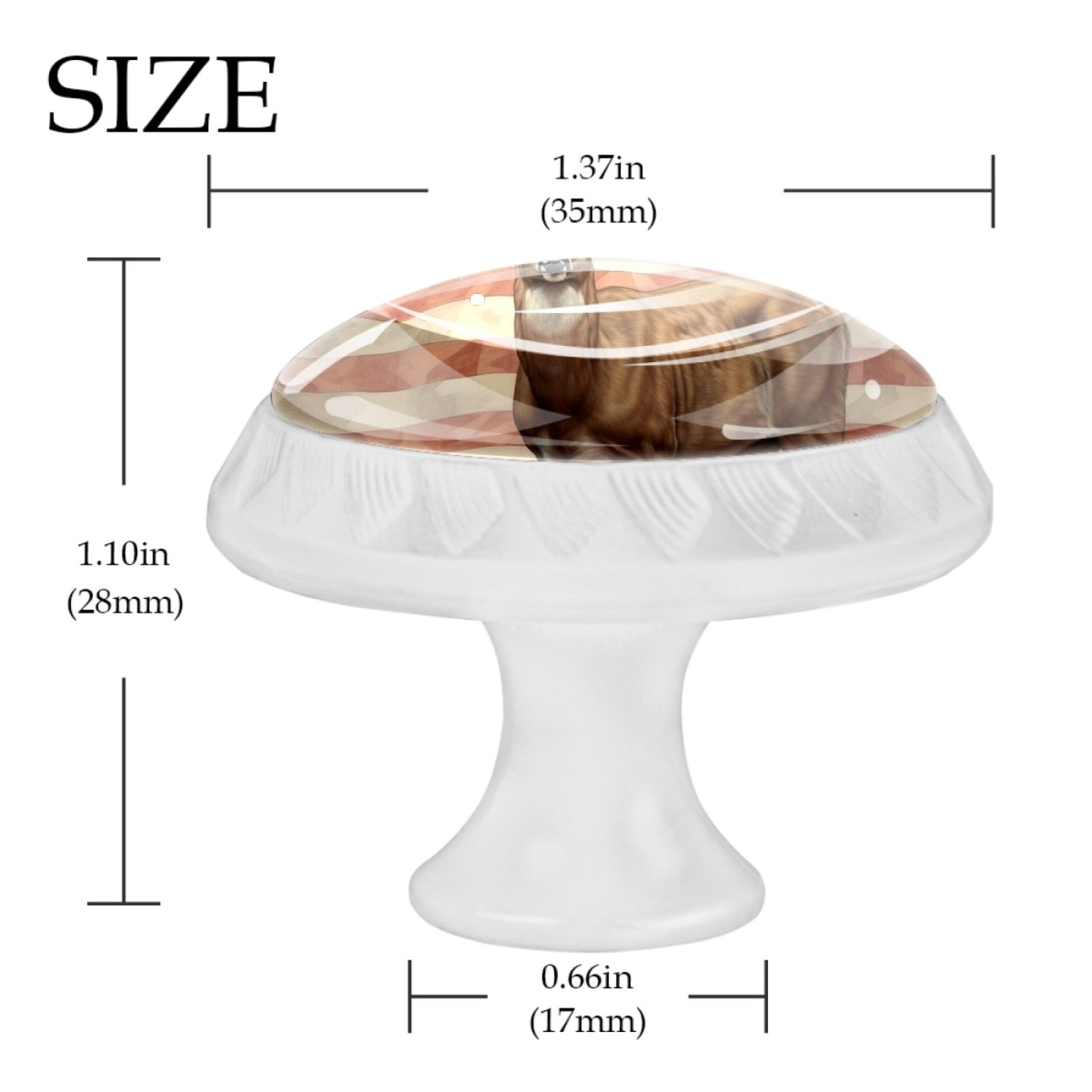 4 Pcs Deer and American Flag Knobs for Kitchen Cabinet Cupboard Dresser Bookcase Drawer Pulls Handles Round Home Decor