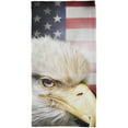 thumbnail image 1 of 4th of July American Bald Eagle Eye Flag All Over Beach Towel, 1 of 1