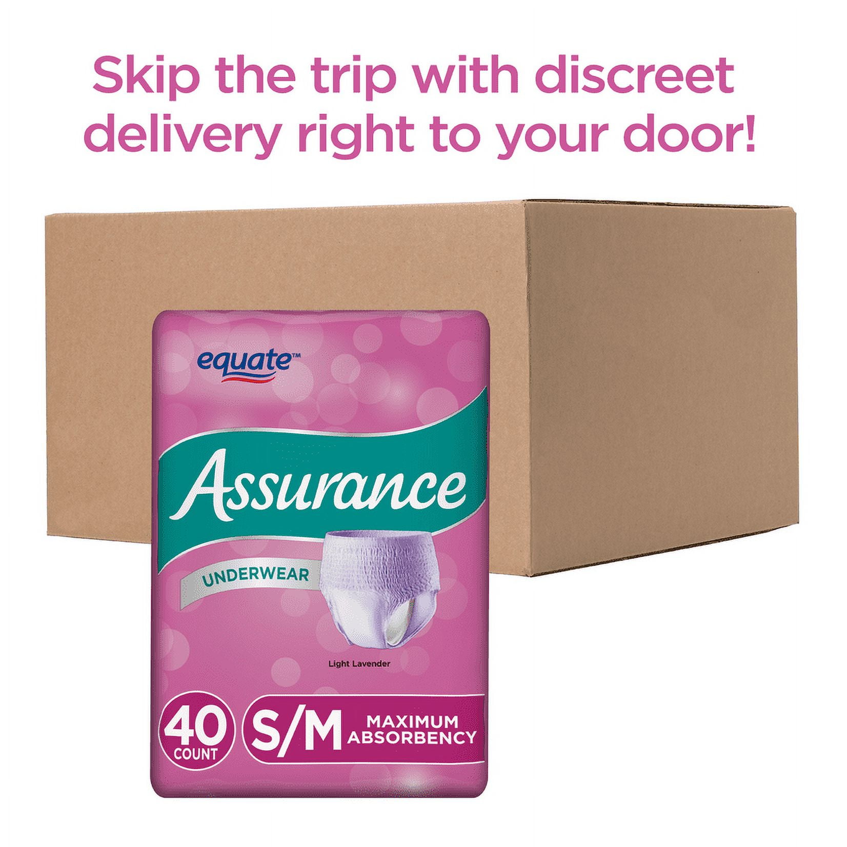 Assurance Women's Incontinence & Postpartum Underwear, Maximum Absorbency, Small / Medium (40 Count)