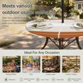 thumbnail image 5 of Round Outdoor Tablecloth with Umbrella Hole and Zipper, Orange Beige Stripe Tablecloth with Elastic Waterproof, Modern Art Horizontal Striped Patio Table Covers for 55" - 60" Picnic Pool Tables, 5 of 8