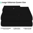 thumbnail image 2 of Sabanas Lisas Ubbe, Tamaño Queen, Color Negro, 4 Piezas, 2 of 7