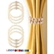 thumbnail image 1 of Paquete de 6 alzapaños magnéticos para cortinas: cierre magnético fuerte, alzapaños de madera con cuentas estilo bohemio para cortinas, para decoración de dormitorio, oficina, guardería (natural, 6), 1 of 6