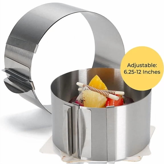 Adjustable 6-12" Stainless Steel Round Cake Ring Decorating Mould Baking Tool