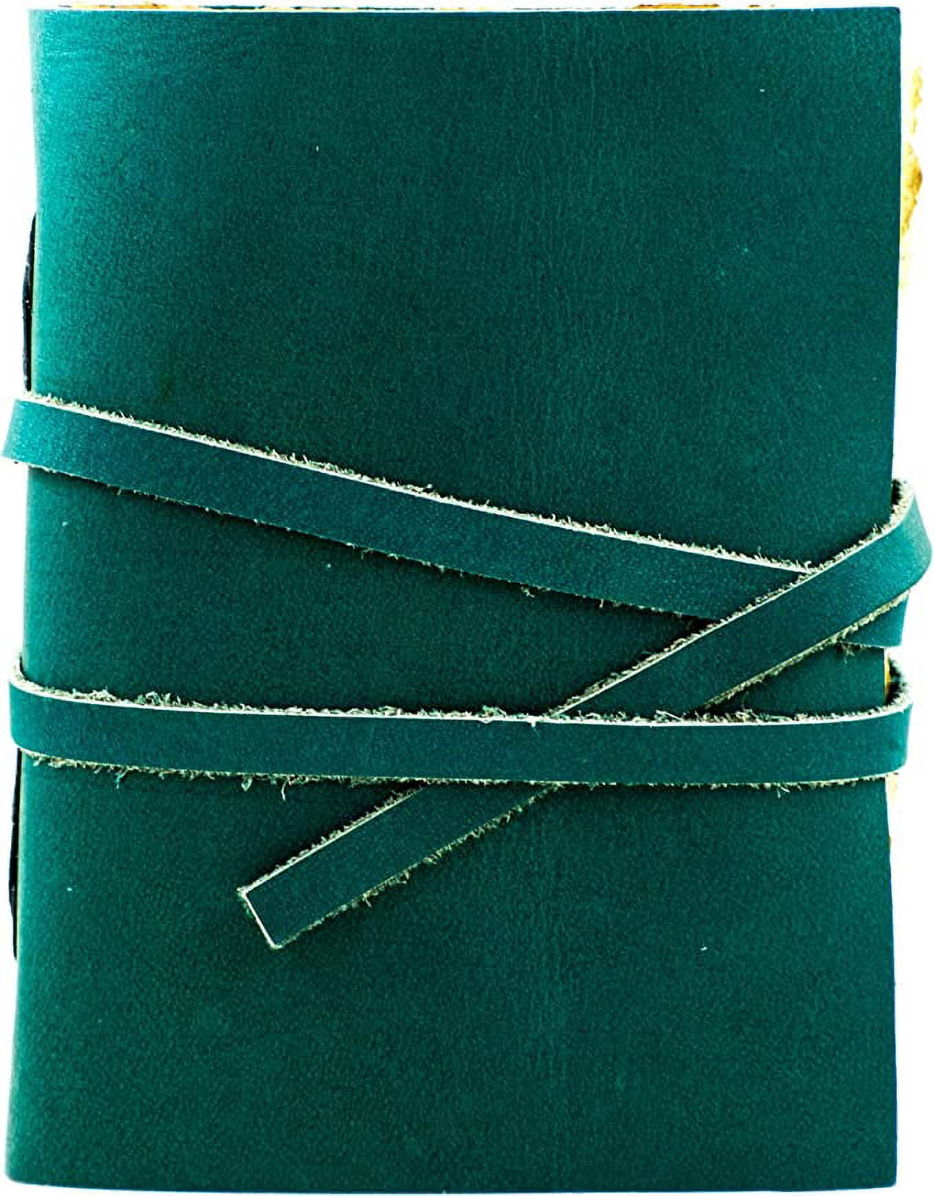 OVERDOSE Deckle Turquoise Leather Journal - Vintage Travel Journal for Men & Women Sketch Writing Diary Sketchbook Book of Shadows Handmade Vintage Deckle Edge Paper - 5 x 7 inches | 12 x 17 cm | A6