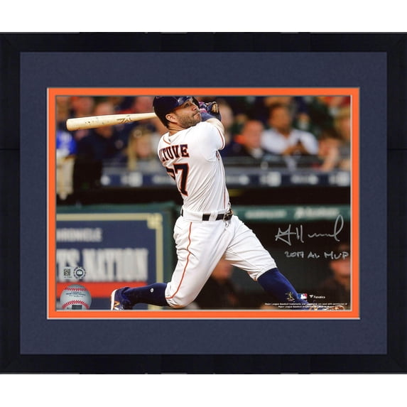 Framed Jose Altuve Houston Astros Autographed 8" x 10" Photograph with 2017 AL MVP Inscription - Fanatics Authentic Certified
