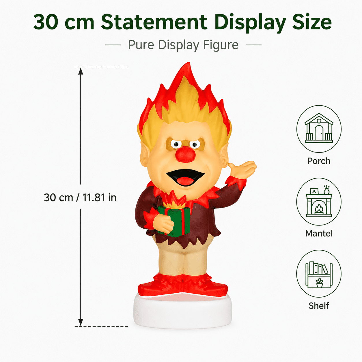 Heat Miser Blow Mold Christmas Decor, 30 cm Retro Holiday Figure for Outdoor Lawn, Porch, Yard and Christmas in July Display